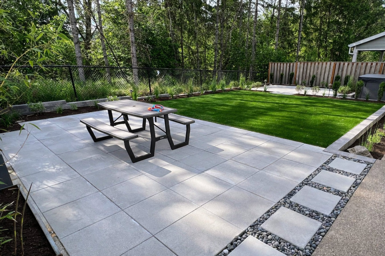 Concrete patio construction